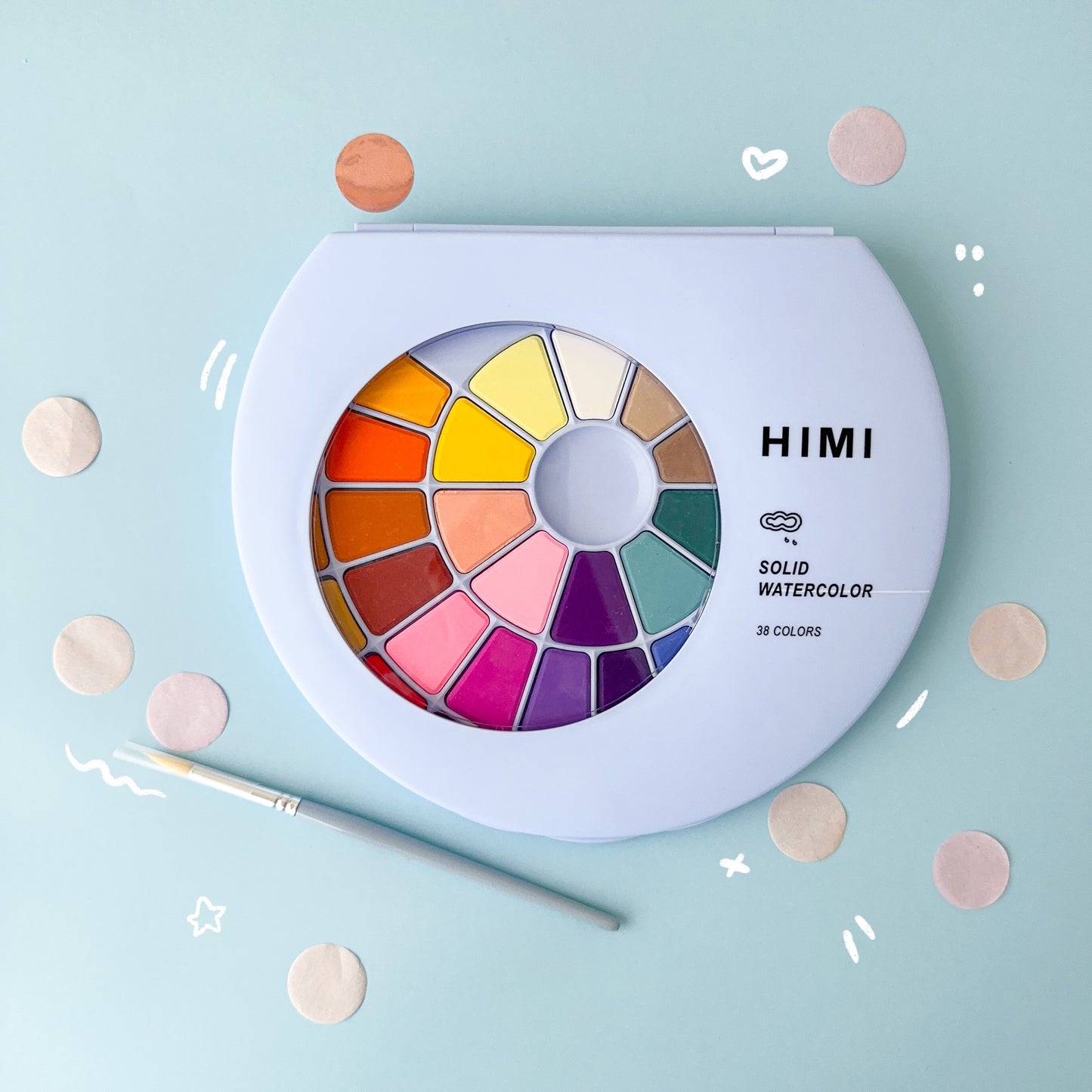 HIMI Gouache-Watercolor Malkasten hellblau