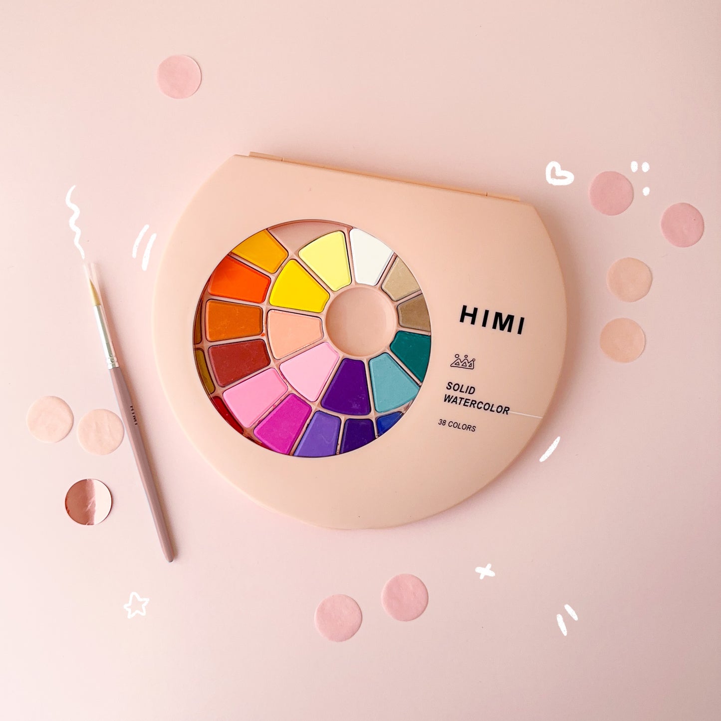 HIMI Gouache-Watercolor Malkasten rosa